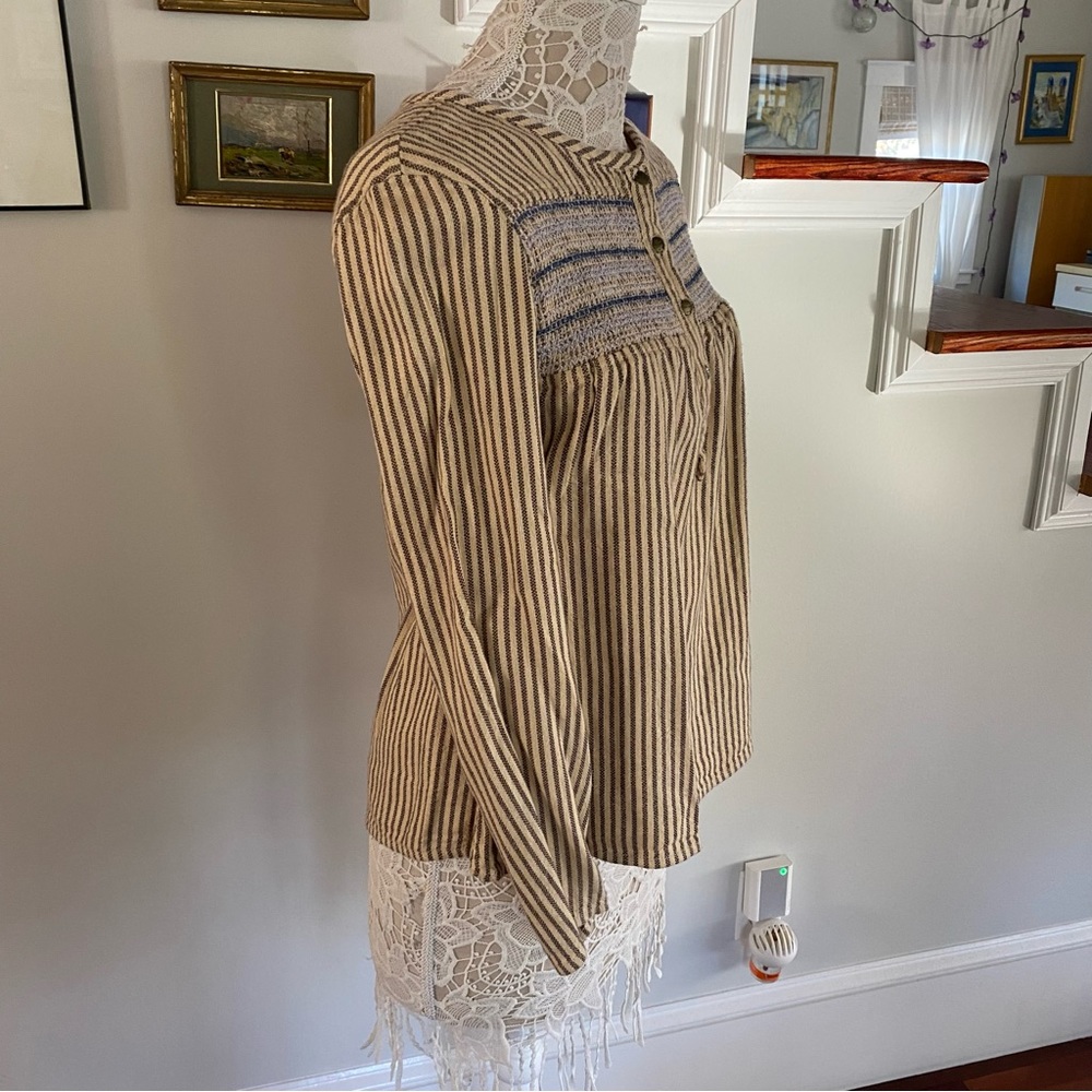 CURRENT/ELLIOT The Retreat Smock Knit Blouse Sz 8 - Picture 3 of 5